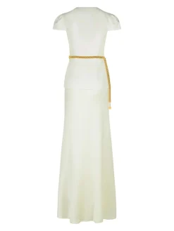Vestito in poliestere in taffeta crema