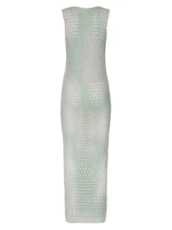 Vestito lungo in lurex metallico