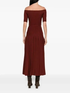 Vestito maxi a pieghe a maglia Kurt
