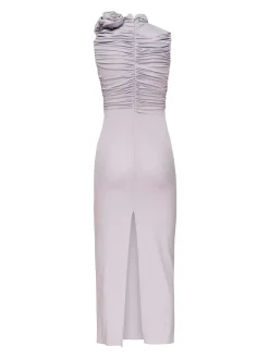 Vestito midi arruffato con dolcevita