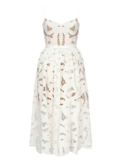 Vestito midi ricamato con arco