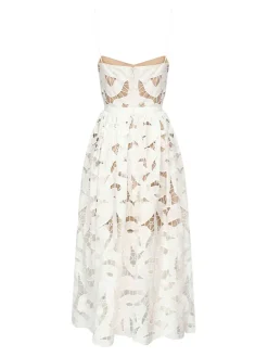Vestito midi ricamato con arco