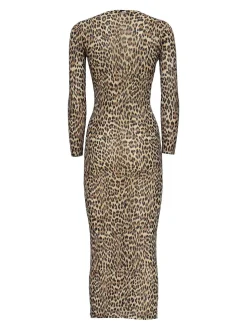 Vestito midi stampato leopardo