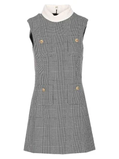 Vestito senza maniche in bianco e nero