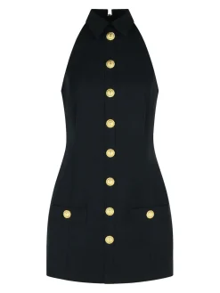 Vestito corto di lana vergine nera