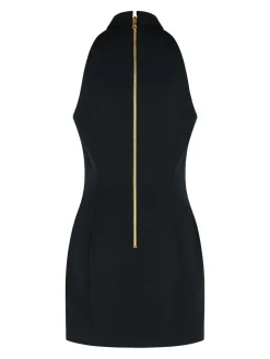 Vestito corto di lana vergine nera