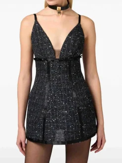 Vestito in tweed con paillettes