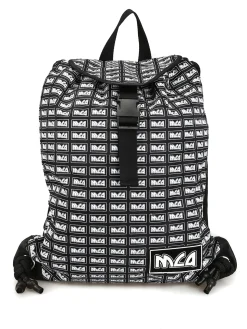 Zaino a sacca in nylon con logo mcq ripetuto