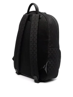 Zaino zip-around con logo jacquard